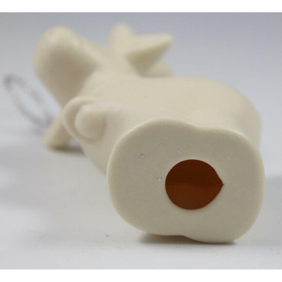 Provo Craft Lot of 4 Bisque Porcelain Ornaments Heart Jingle Bells Reindeer EUC - Picture 8 of 11